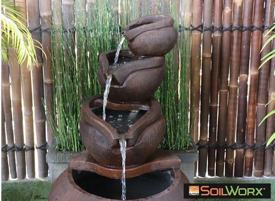 Marina Falls Solar Fountain – Grey